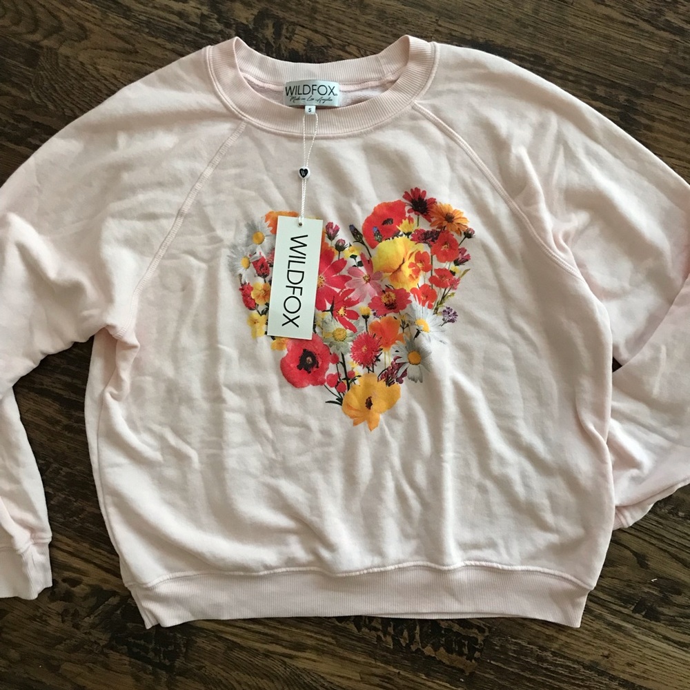 WILDFOX HEART BOQUET SWEATER